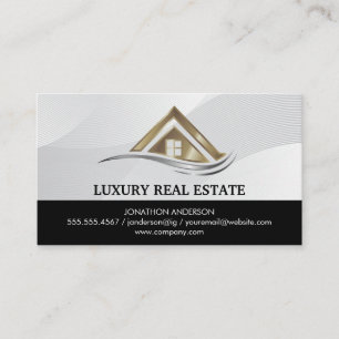 Cartão De Visita Logotipo Moderno de Imóveis Gestão de Propriedad