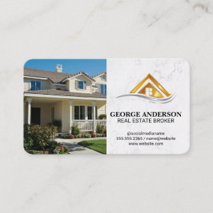 Cartão De Visita Logotipo Moderno de Imóveis Residencial