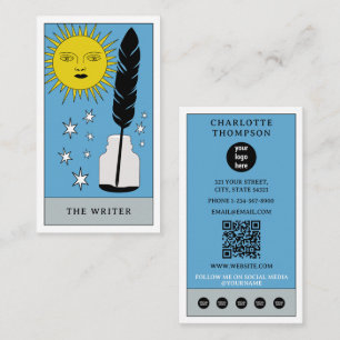 Cartão De Visita Logotipo Moderno do Autor do Escritor Celestial Ta