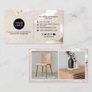 Cartão De Visita Logotipo Moderno Elegante com Folha de Ouro 2 Foto
