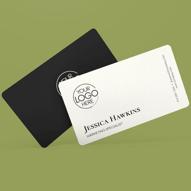 Cartão De Visita Logotipo Moderno Elegante Simples, preto Noir Prof (Criador carregado)