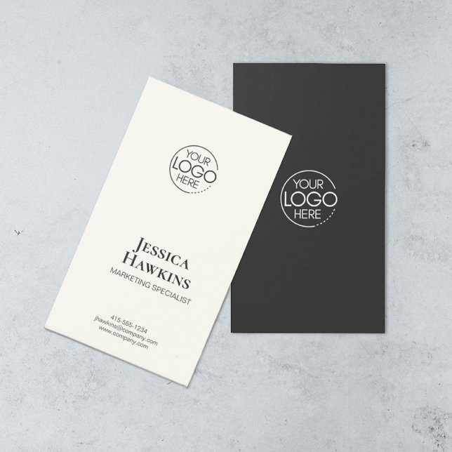 Cartão De Visita Logotipo Moderno Elegante Simples, preto Noir Prof (Criador carregado)