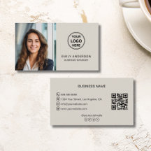 Logotipo Moderno Foto QR Mídia Social Profissional