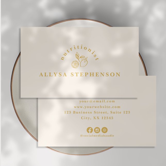 Cartão De Visita Logótipo moderno, fruta nutricionista (Criador carregado)