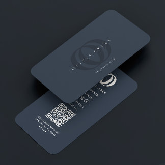 Cartão De Visita Logotipo Moderno Mínimo O Carvão Azul Escuro