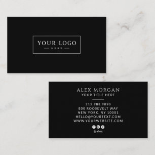 Cartão De Visita Logotipo Moderno Profissional Preto