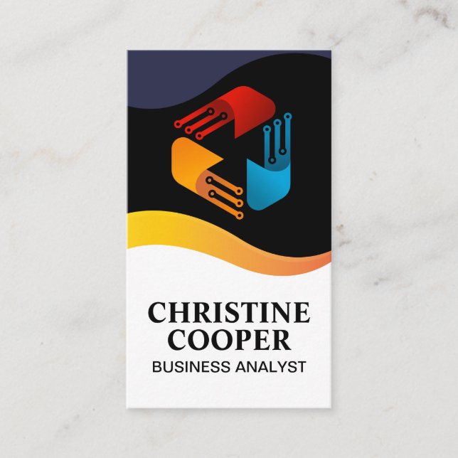 Cartão De Visita Logotipo moderno técnico | Nós eletrônicos (Frente)