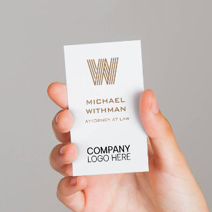 CARTÃO DE VISITA LOGOTIPO MONOGRÁFICO CORPORATIVO LINHA BRONZE QR C