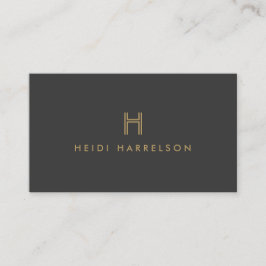 CARTÃO DE VISITA LOGOTIPO MONOGRAMA INICIAL DA LUXE MODERNA DOURADA