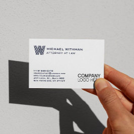 CARTÃO DE VISITA LOGOTIPO MONOGRAMA LINHA AZUL  PROFISSIONAL