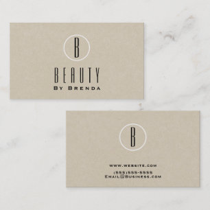 Cartão De Visita Logotipo Monograma Natural Mínimo Marrom Kraft Rús