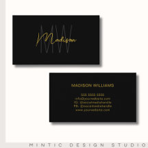 Logotipo Monograma Preto Dourado Minimalista Moder