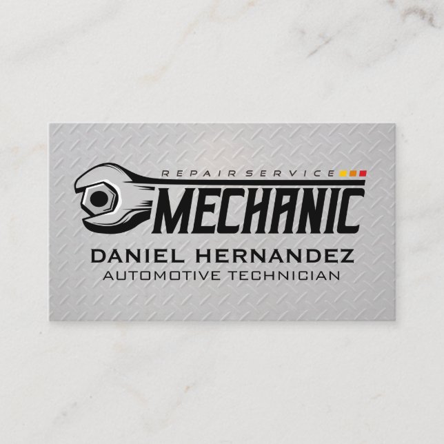 Cartão De Visita Logotipo Motivo Auto Wrench | Mecânica (Frente)