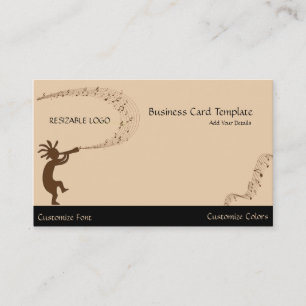 Cartão de Visita Logotipo Music Notes Kokopelli