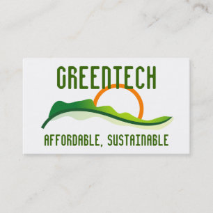 Cartão De Visita Logotipo - nascer do sol verde