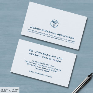 Cartão De Visita Logotipo para Caduceus Médicos