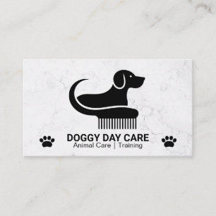 Cartão De Visita Logotipo Pente de Cachorro Pata