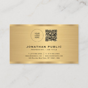 Cartão De Visita Logotipo Personalizado Aspecto Metálico Dourado Mo