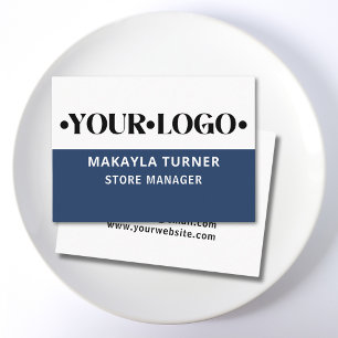 Cartão De Visita Logotipo Personalizado Azul