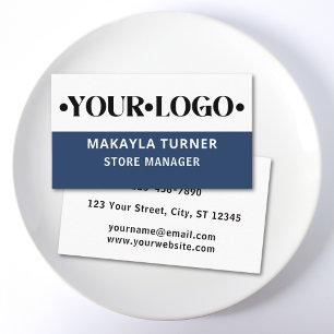 Cartão De Visita Logotipo Personalizado Azul