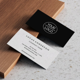 Cartão De Visita Logótipo personalizado branco minimalista moderno 