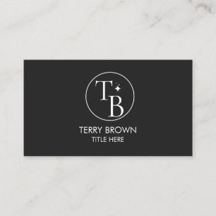 Cartão De Visita Logotipo Personalizado Círculo Profissional Preto