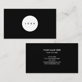Cartão De Visita logotipo personalizado círculo profissional preto