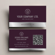 Logotipo Personalizado Código QR Elegante Burgundy