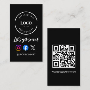 Cartão De Visita Logotipo personalizado Código QR Vamos Obter mídia