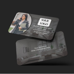 Cartão De Visita Logotipo Personalizado Corretor de Imóveis Agente
