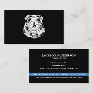 Cartão De Visita Logotipo Personalizado da Polícia Departamento de