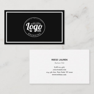 Cartão De Visita Logotipo Personalizado de Borda Profissional Preta