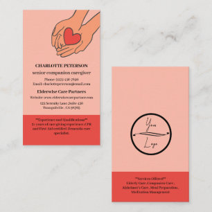 Cartão De Visita Logotipo Personalizado de Companheiro de Idosos ou