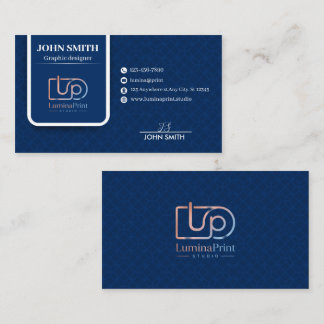 Cartão De Visita Logotipo Personalizado de Estúdio Profissional Azu
