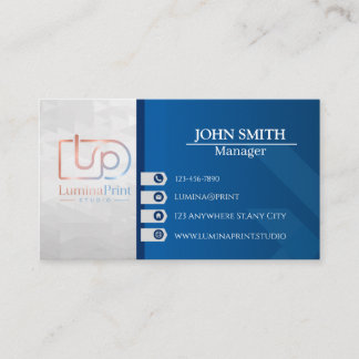 Cartão De Visita Logotipo Personalizado de Gerente Corporativo Geom