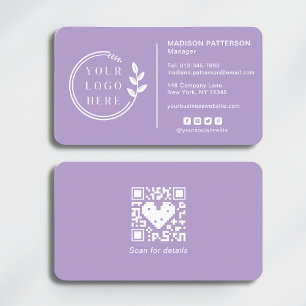 Cartão De Visita Logotipo Personalizado de Marca de QR de Mídia Soc