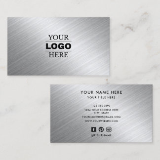 Cartão De Visita Logotipo Personalizado de Negócios Modernos com Ma