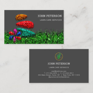 Cartão De Visita Logotipo personalizado de serviços de jardinagem 