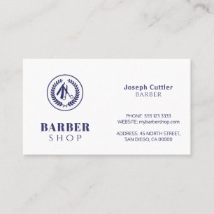 Cartão De Visita Logotipo personalizado do compro Barber - branco s