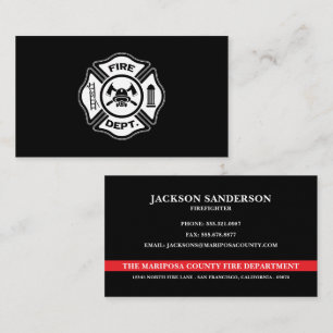 Cartão De Visita Logotipo Personalizado do Corpo de Bombeiros para