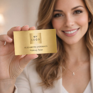 Cartão De Visita Logotipo personalizado Dourado Qr code social medi