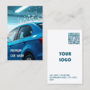 Cartão De Visita Logotipo personalizado e lavagem de carro QR