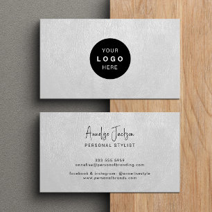 Cartão De Visita Logotipo personalizado elegante luxuoso couro bran