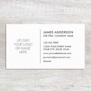 Cartão De Visita Logotipo Personalizado Elegante Minimalista Branco