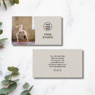 Cartão De Visita Logotipo Personalizado Foto Instrutor de Yoga Prof