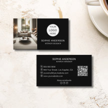 Logotipo Personalizado Foto QR Mídia Social Preto