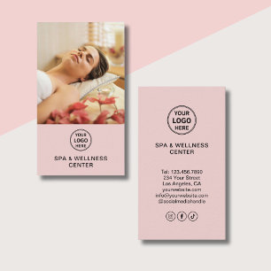 Cartão De Visita Logotipo Personalizado Foto Rosa Spa Centro de Bem