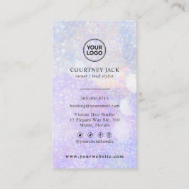 Cartão De Visita  Logotipo Personalizado Glitter Bokeh Holográfico 