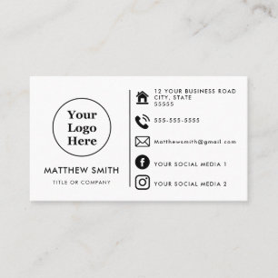 Cartão De Visita logotipo personalizado ícones de mídia social mini