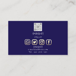 Cartão De Visita Logotipo personalizado Mídia social Código QR Mari